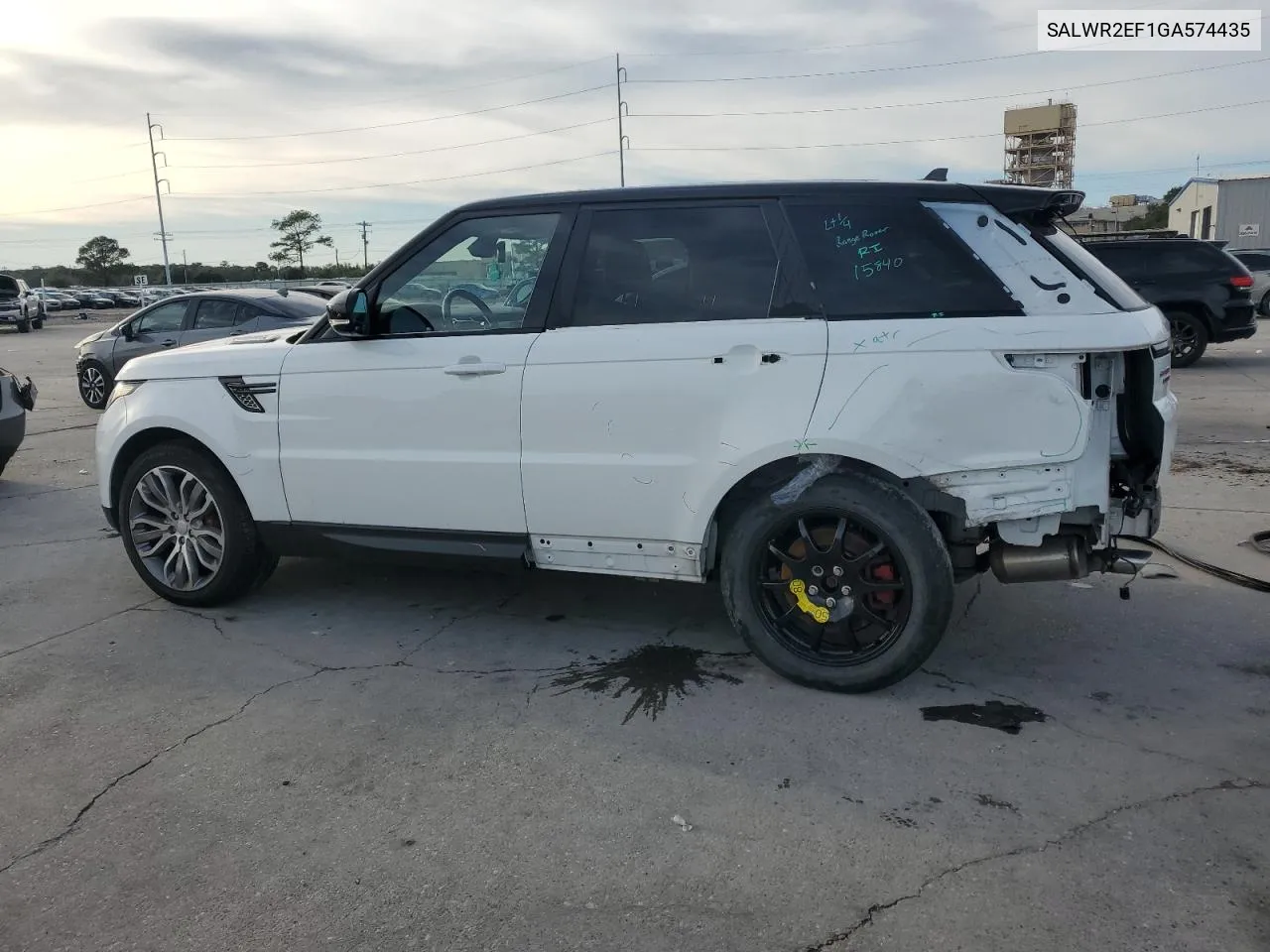 2016 Land Rover Range Rover Sport Sc VIN: SALWR2EF1GA574435 Lot: 80246234