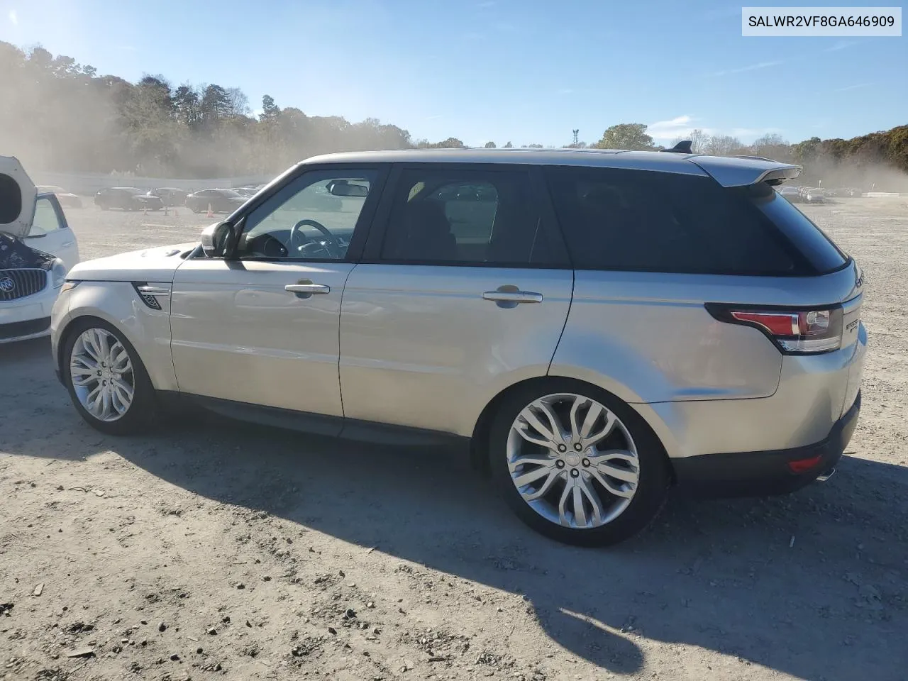 2016 Land Rover Range Rover Sport Hse VIN: SALWR2VF8GA646909 Lot: 80546924