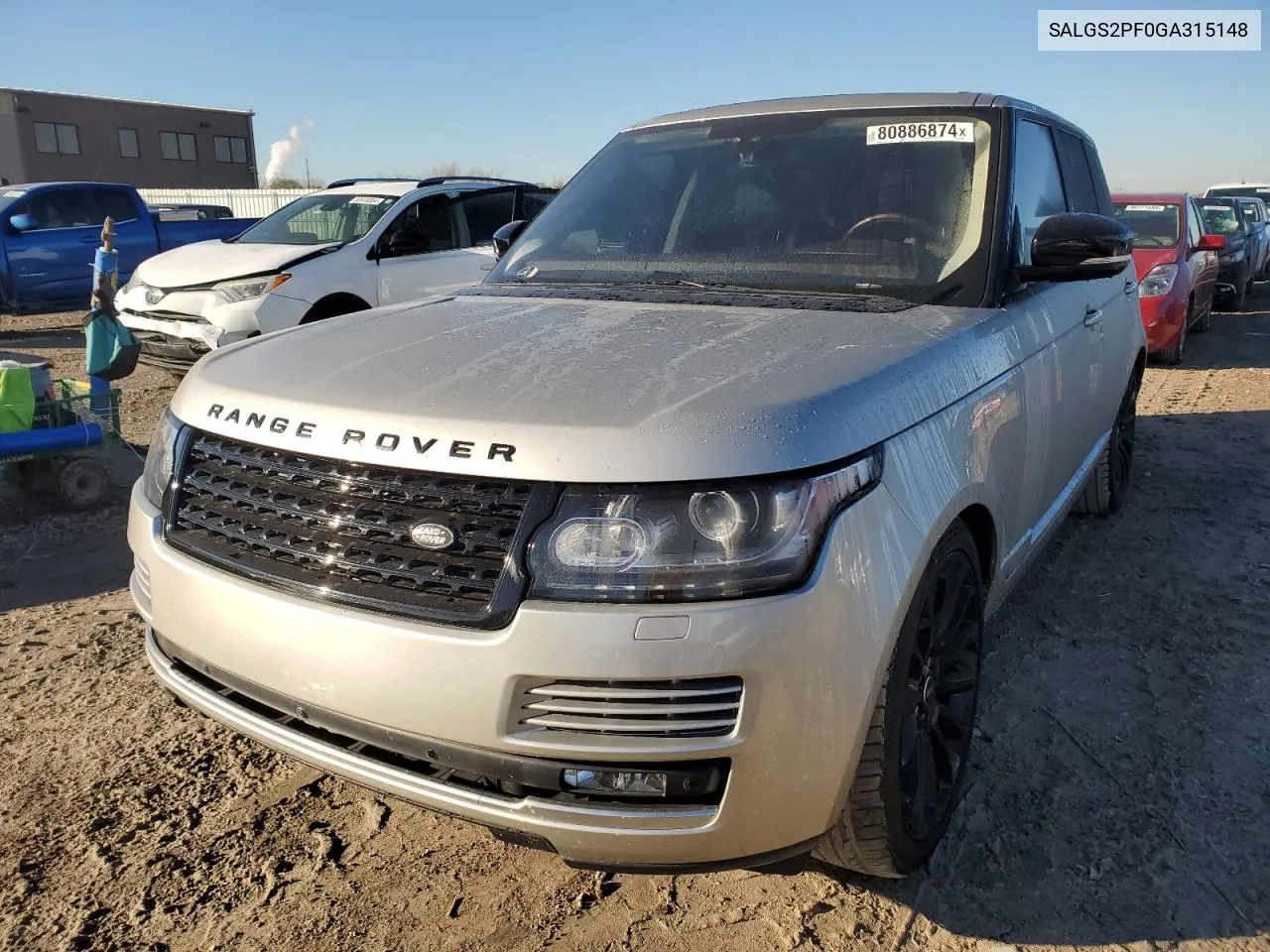 2016 Land Rover Range Rover Hse VIN: SALGS2PF0GA315148 Lot: 80886874