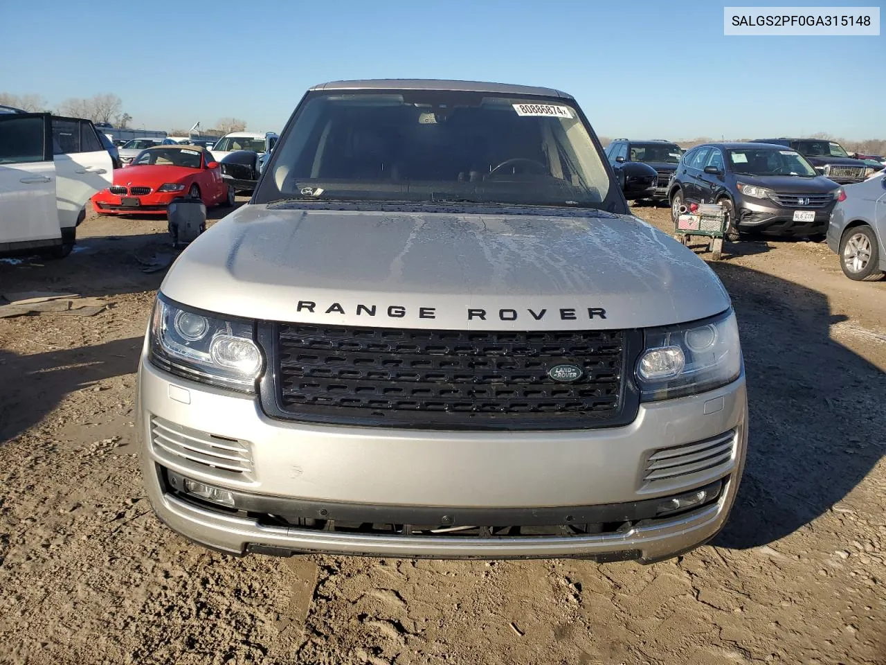 2016 Land Rover Range Rover Hse VIN: SALGS2PF0GA315148 Lot: 80886874