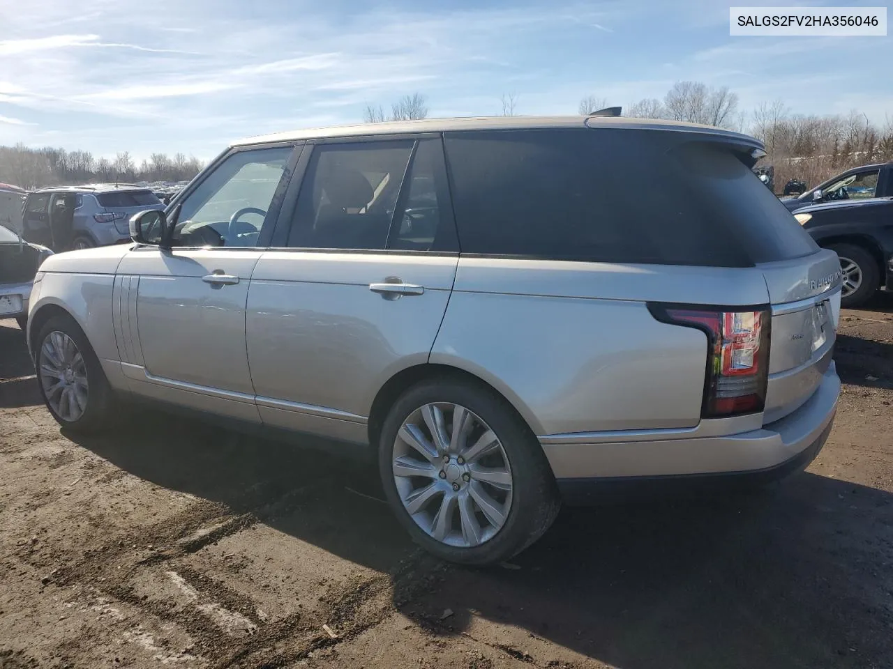 2017 Land Rover Range Rover Hse VIN: SALGS2FV2HA356046 Lot: 41465234