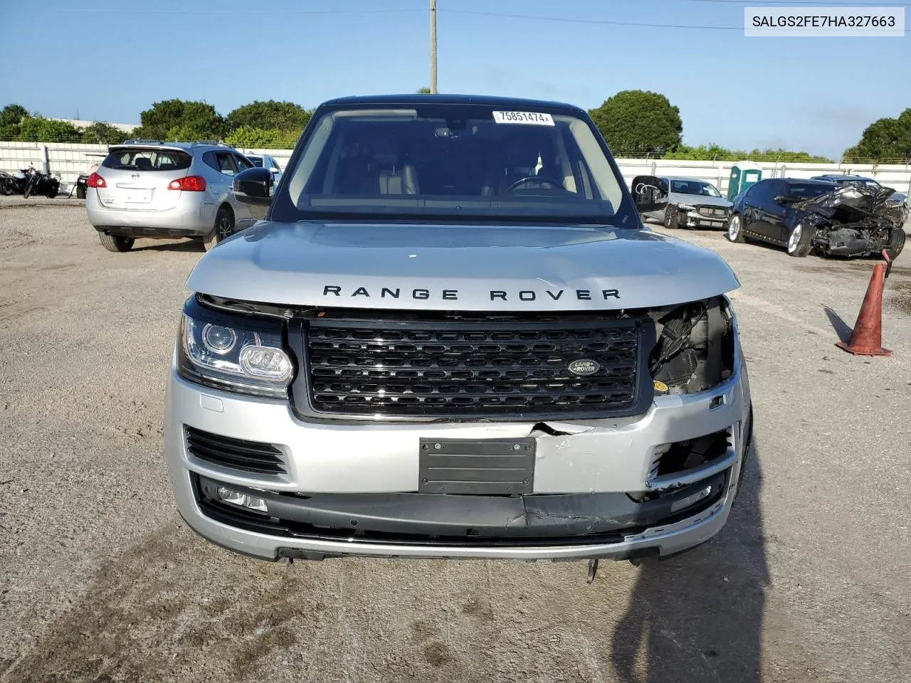 2017 Land Rover Range Rover Supercharged VIN: SALGS2FE7HA327663 Lot: 75851474