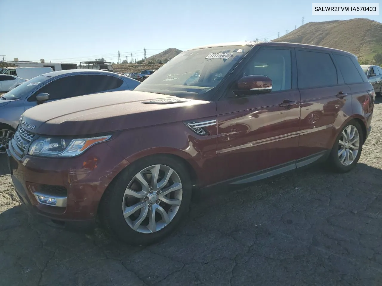 2017 Land Rover Range Rover Sport Hse VIN: SALWR2FV9HA670403 Lot: 79711784