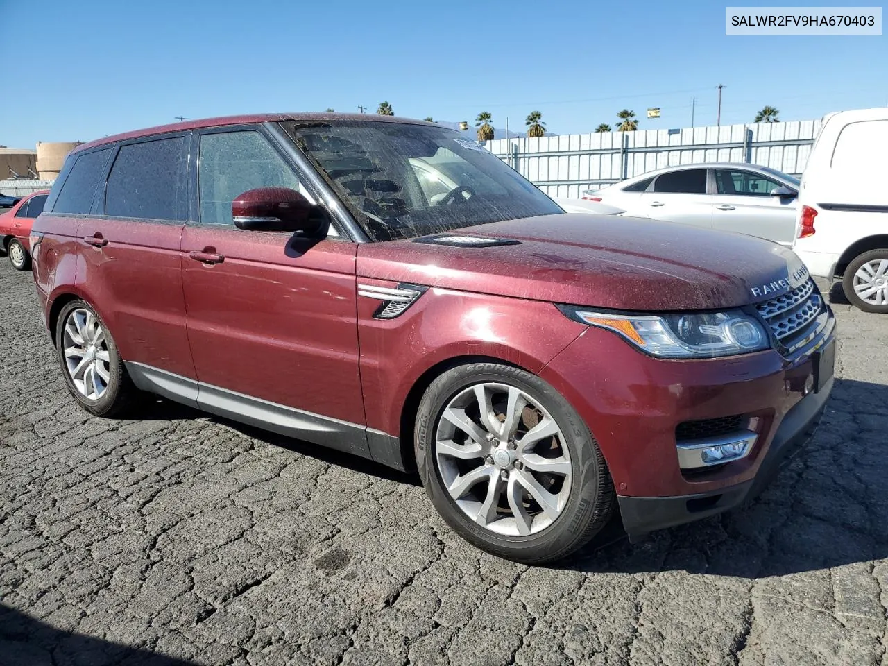 2017 Land Rover Range Rover Sport Hse VIN: SALWR2FV9HA670403 Lot: 79711784