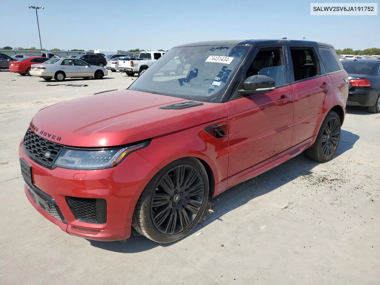 2018 Land Rover Range Rover Sport Hse Dynamic VIN: SALWV2SV6JA191752 Lot: 74431434