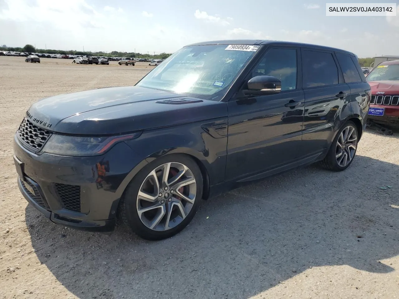 2018 Land Rover Range Rover Sport Hse Dynamic VIN: SALWV2SV0JA403142 Lot: 79058934