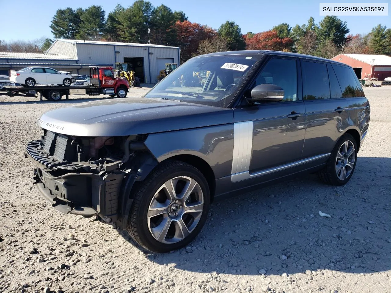 2019 Land Rover Range Rover Hse VIN: SALGS2SV5KA535697 Lot: 79003814