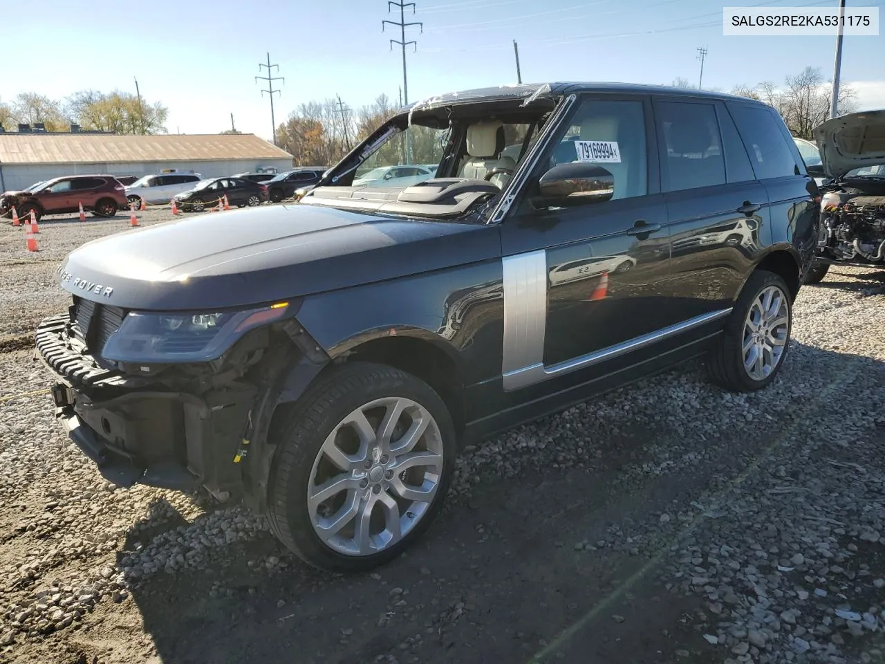 2019 Land Rover Range Rover Supercharged VIN: SALGS2RE2KA531175 Lot: 79169994