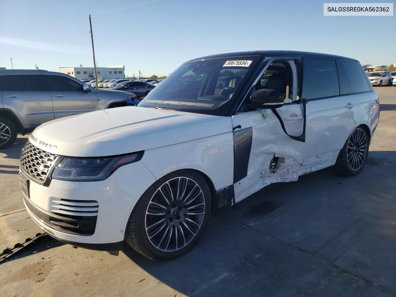 2019 Land Rover Range Rover Supercharged VIN: SALGS5RE0KA562362 Lot: 80675534