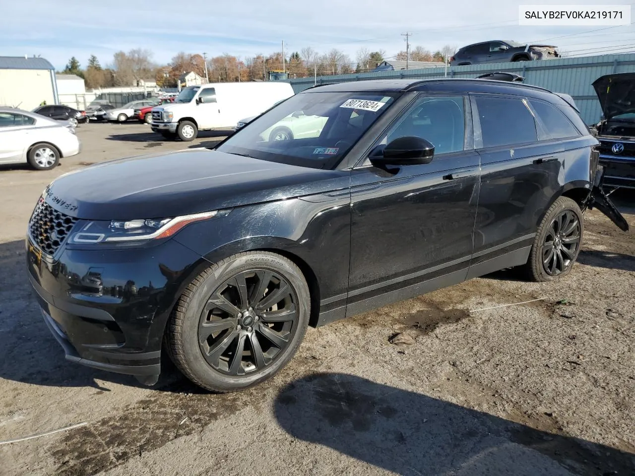 2019 Land Rover Range Rover Velar S VIN: SALYB2FV0KA219171 Lot: 80713624