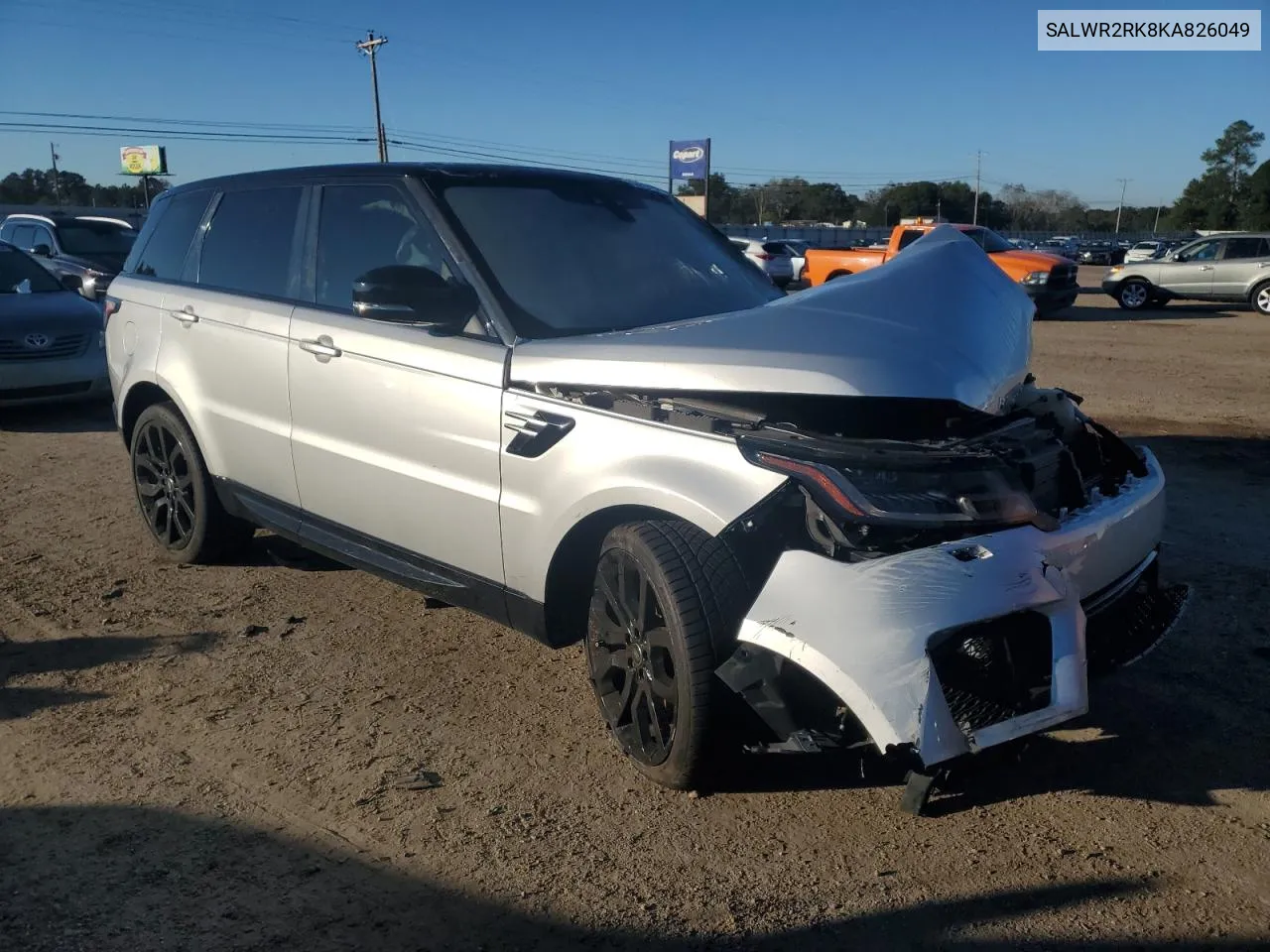 2019 Land Rover Range Rover Sport Hse VIN: SALWR2RK8KA826049 Lot: 80791594