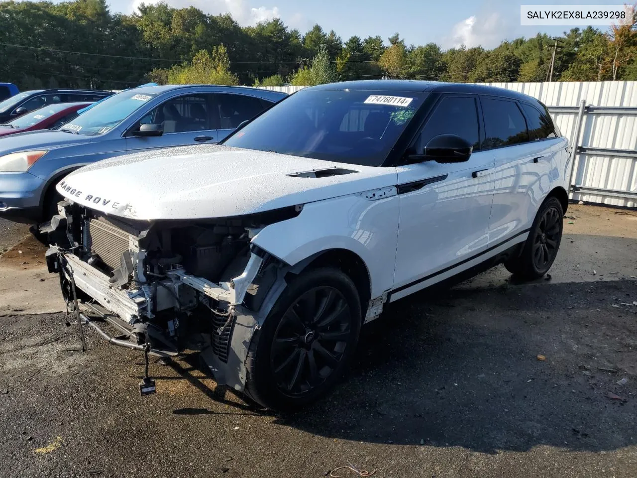 2020 Land Rover Range Rover Velar R-Dynamic S VIN: SALYK2EX8LA239298 Lot: 74760114