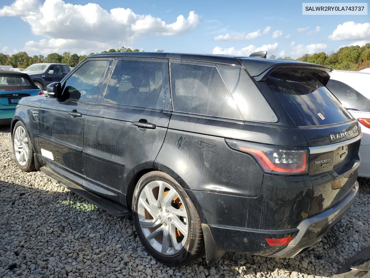 2020 Land Rover Range Rover Sport Hse VIN: SALWR2RY0LA743737 Lot: 75310864