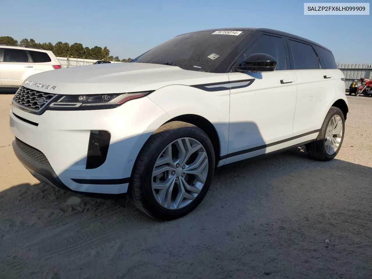 2020 Land Rover Range Rover Evoque Se VIN: SALZP2FX6LH099909 Lot: 76755014