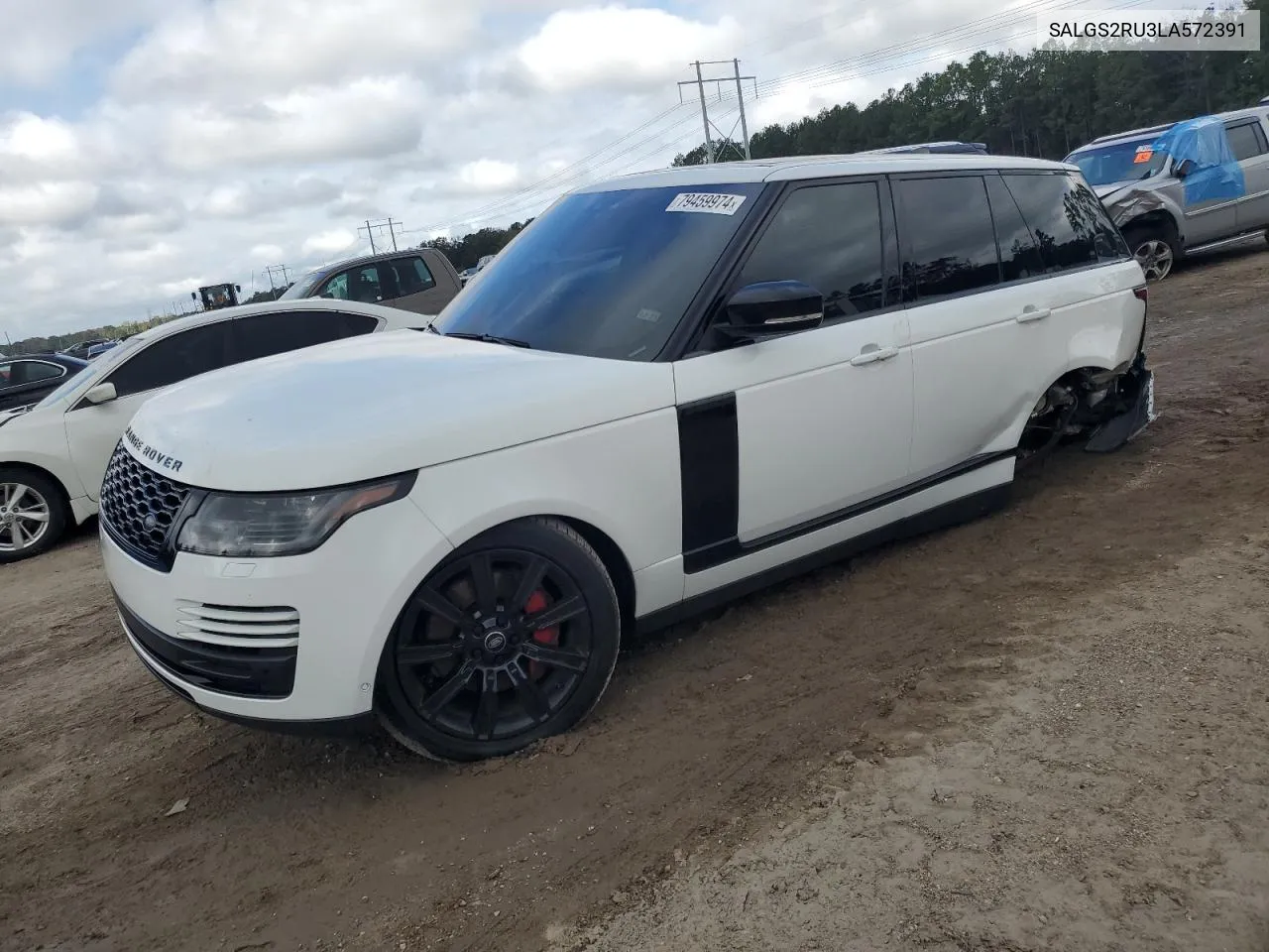 2020 Land Rover Range Rover Hse VIN: SALGS2RU3LA572391 Lot: 79459974