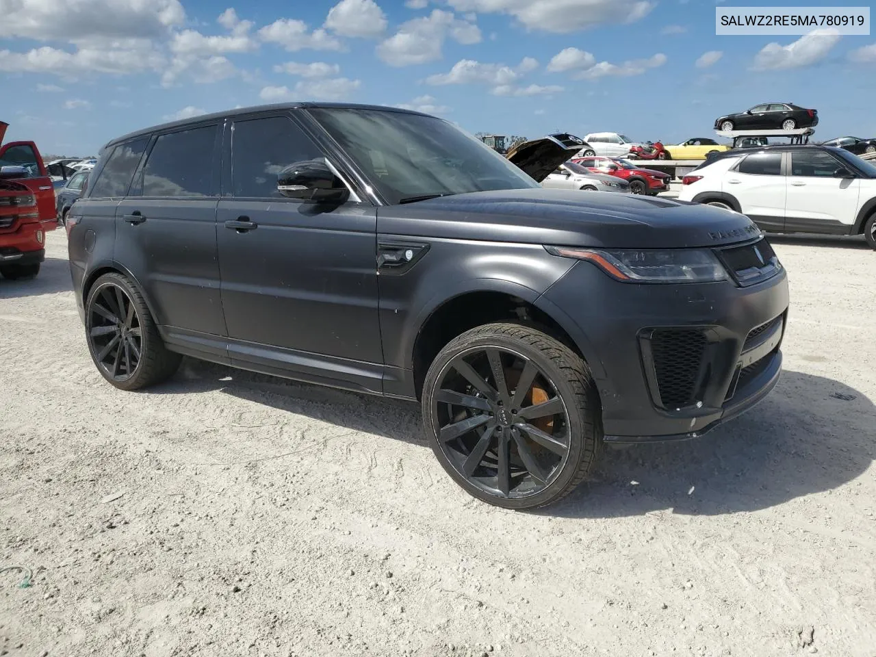 2021 Land Rover Range Rover Sport Svr VIN: SALWZ2RE5MA780919 Lot: 77540064