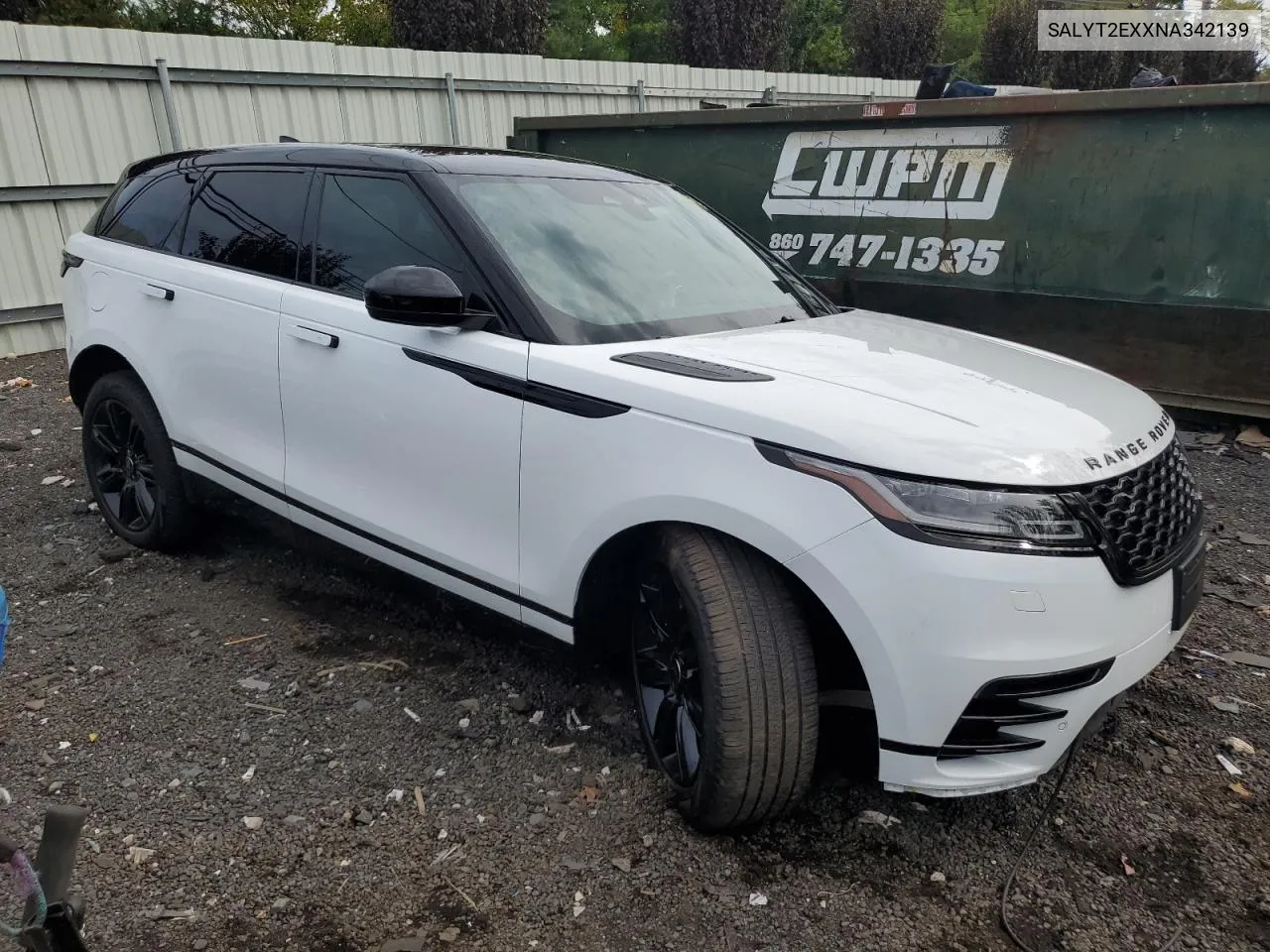 2022 Land Rover Range Rover Velar R-Dynamic S VIN: SALYT2EXXNA342139 Lot: 73524884