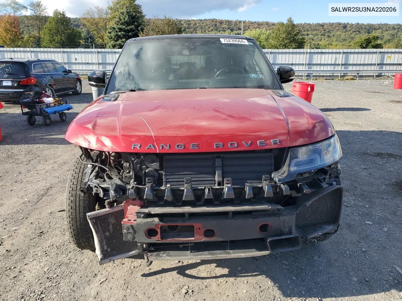 2022 Land Rover Range Rover Sport Hse Silver Edition VIN: SALWR2SU3NA220206 Lot: 75239564