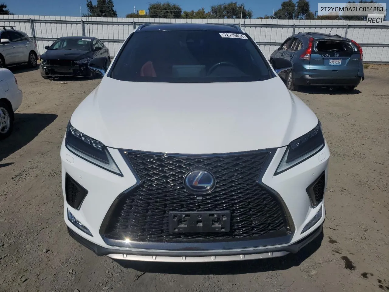 2020 Lexus Rx 450H F Sport VIN: 2T2YGMDA2LC054883 Lot: 72745694