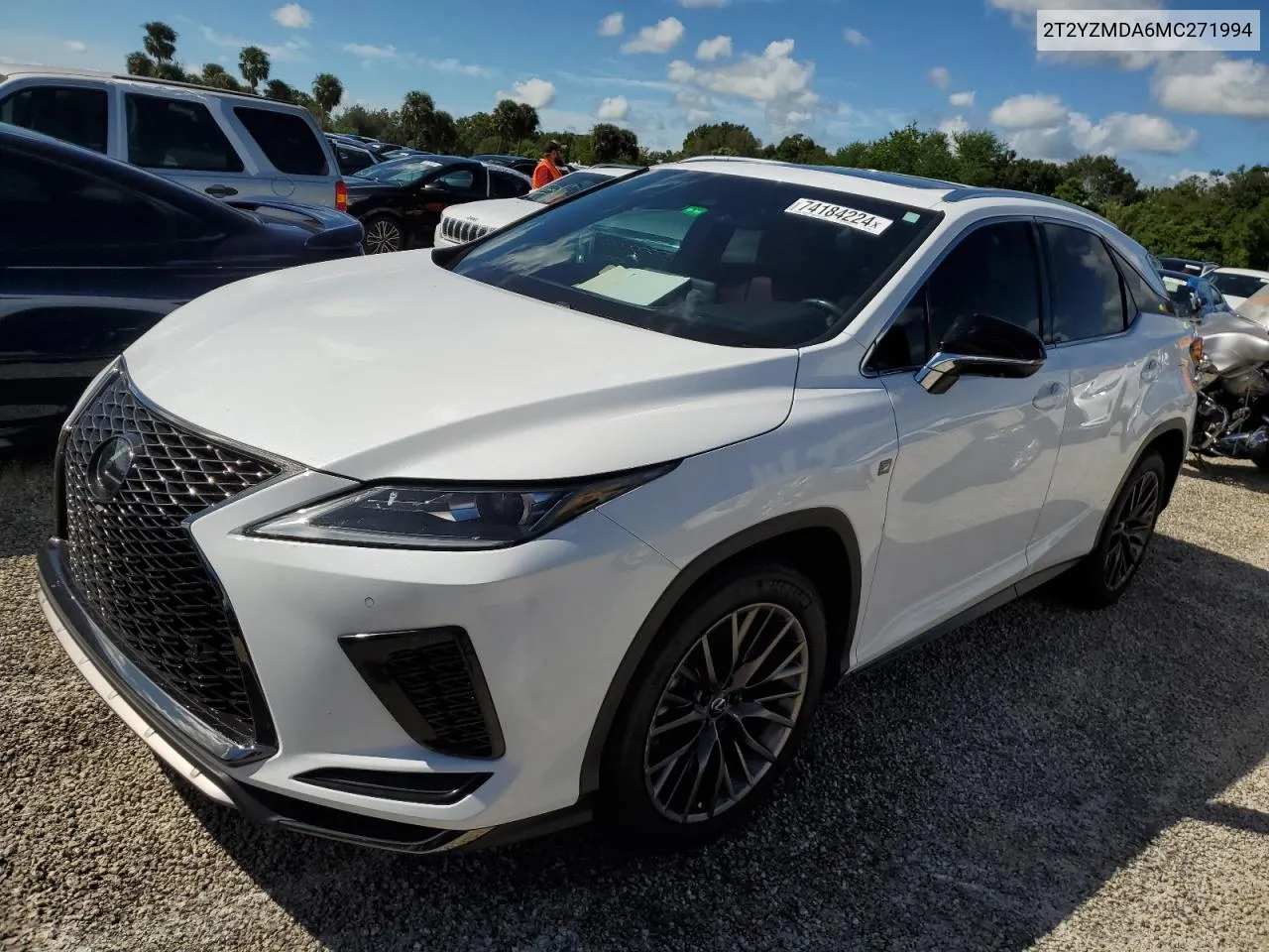 2021 Lexus Rx 350 F Sport VIN: 2T2YZMDA6MC271994 Lot: 74184224