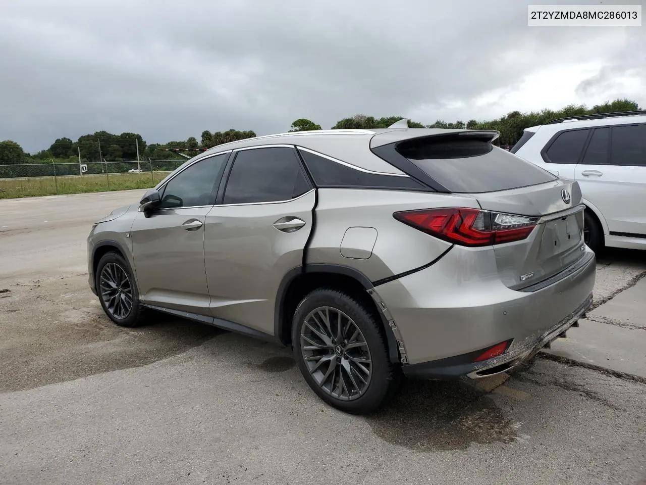 2021 Lexus Rx 350 F Sport VIN: 2T2YZMDA8MC286013 Lot: 74221124