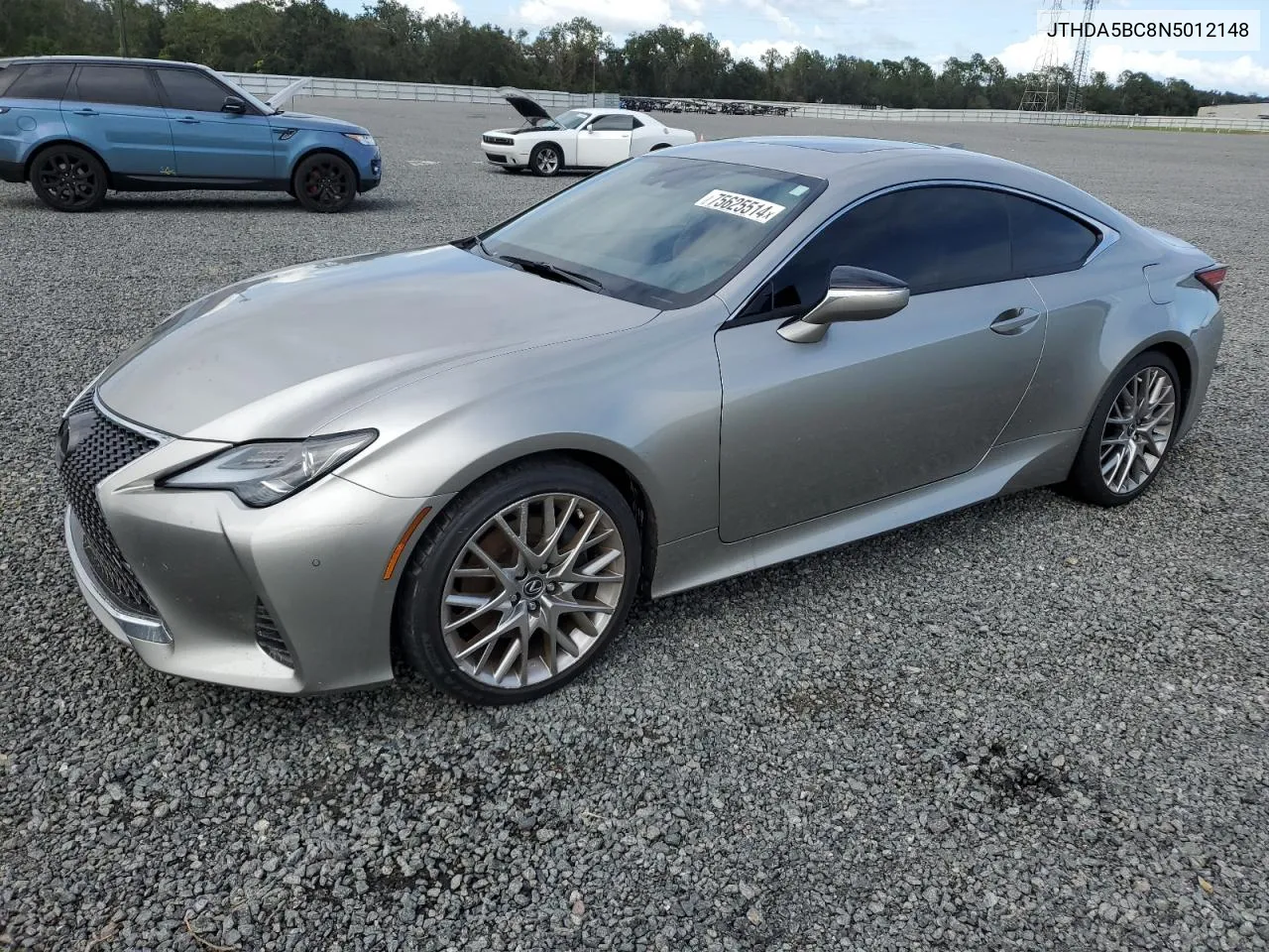 2022 Lexus Rc 300 Base VIN: JTHDA5BC8N5012148 Lot: 75625514