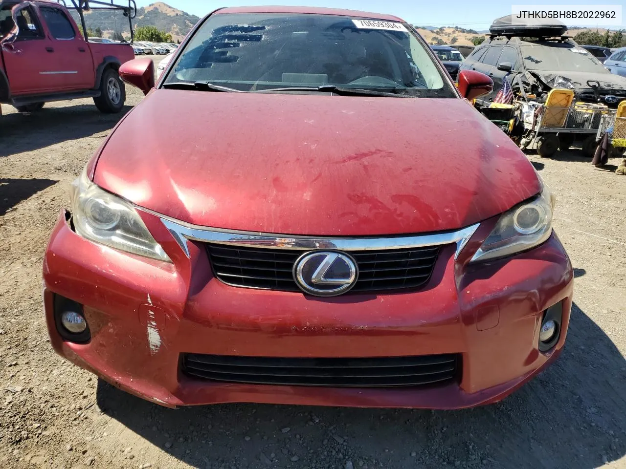 2011 Lexus Ct 200 VIN: JTHKD5BH8B2022962 Lot: 70659304