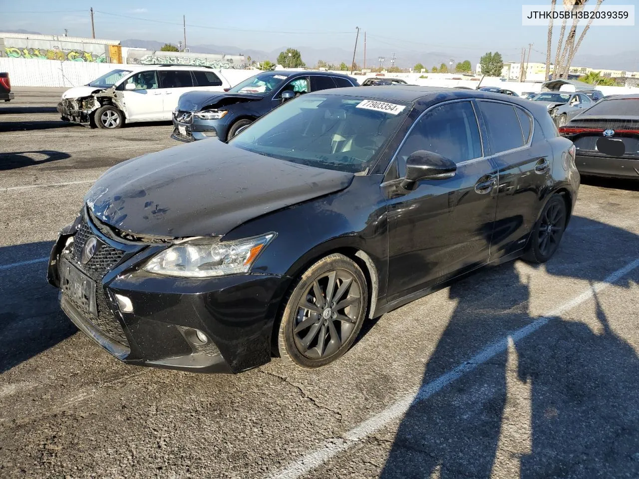 2011 Lexus Ct 200 VIN: JTHKD5BH3B2039359 Lot: 77903354