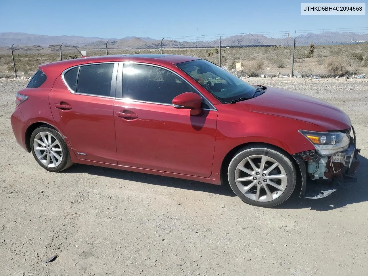 2012 Lexus Ct 200 VIN: JTHKD5BH4C2094663 Lot: 69483254