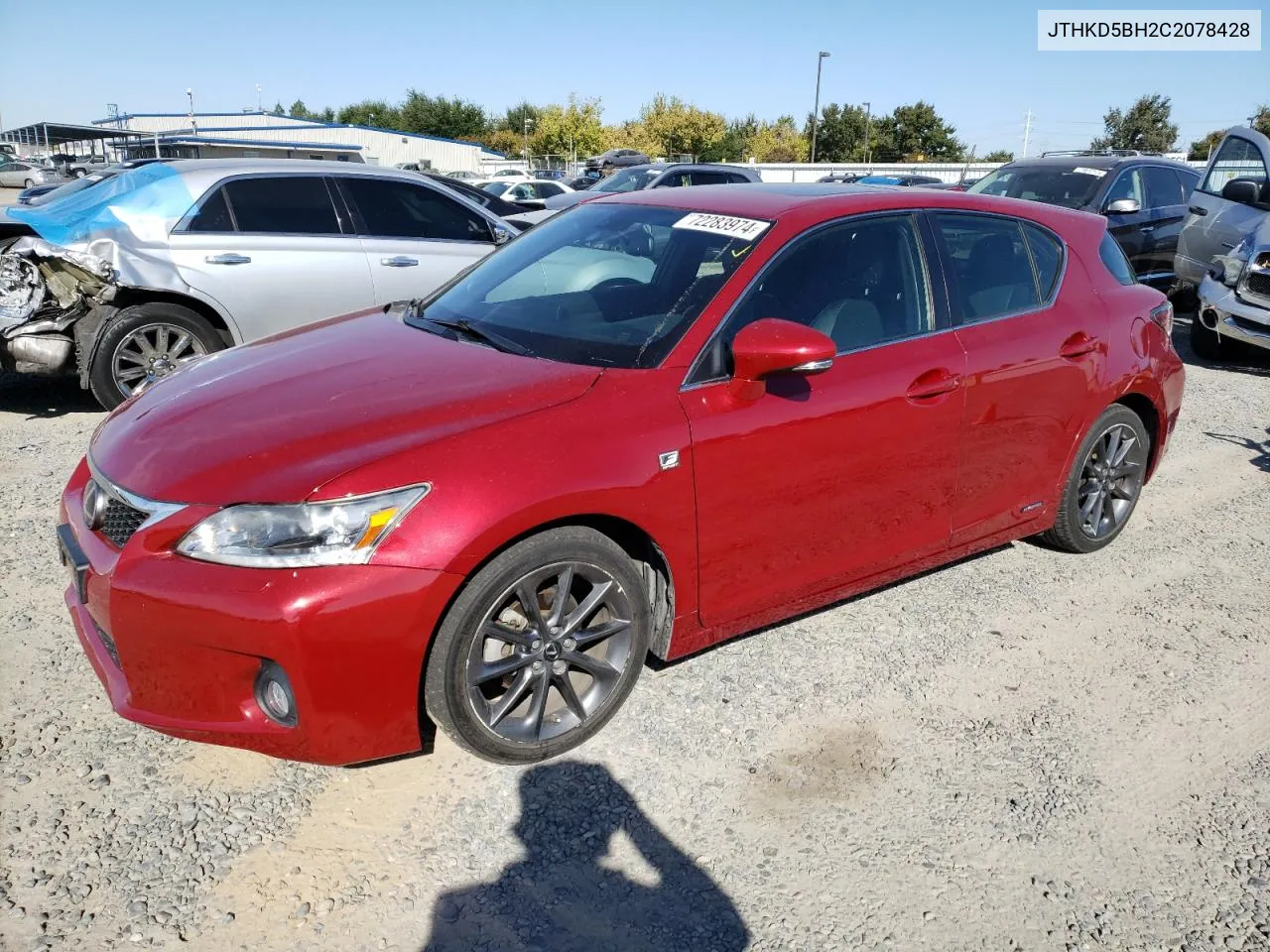 2012 Lexus Ct 200 VIN: JTHKD5BH2C2078428 Lot: 72283974