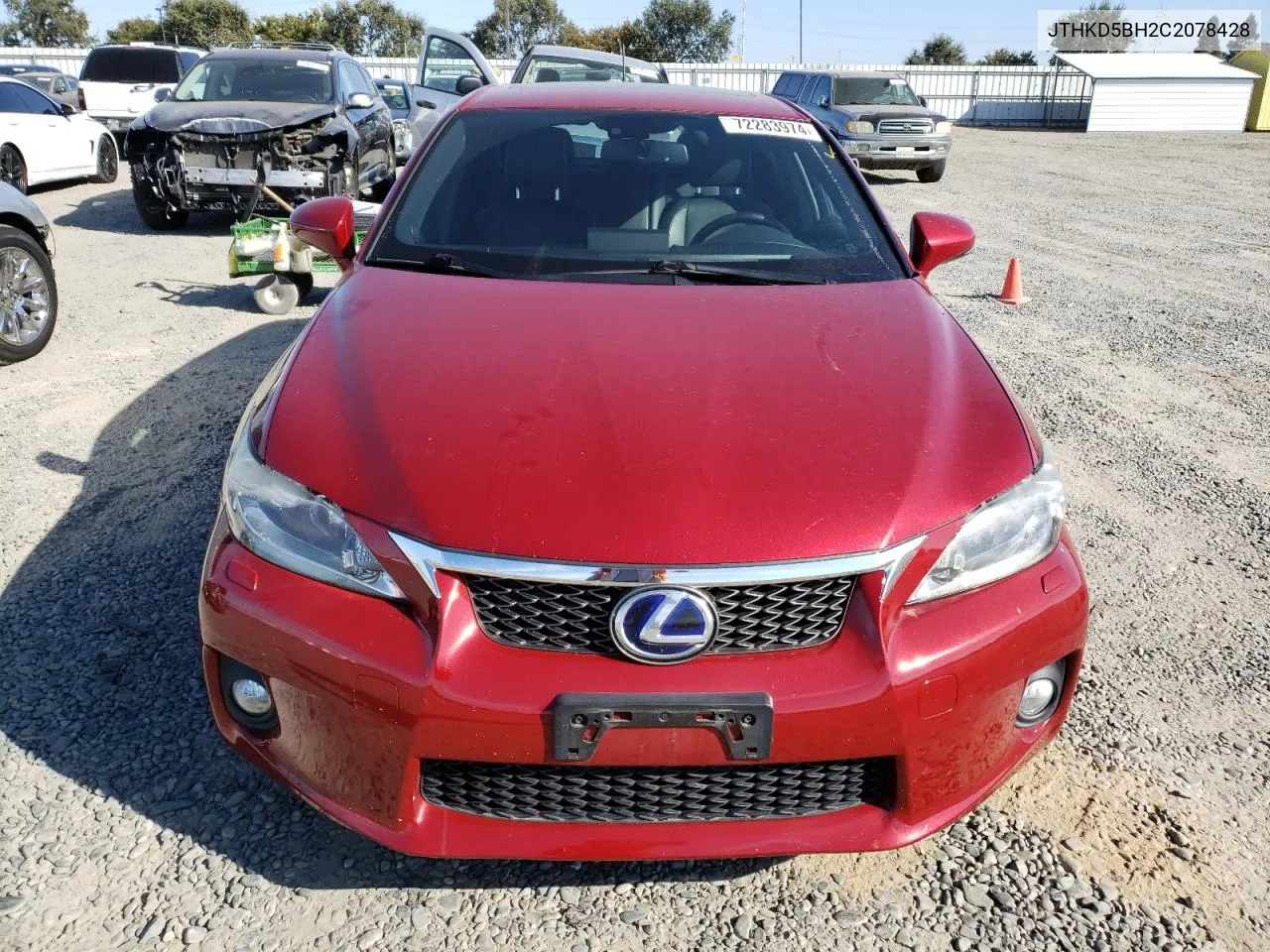 2012 Lexus Ct 200 VIN: JTHKD5BH2C2078428 Lot: 72283974