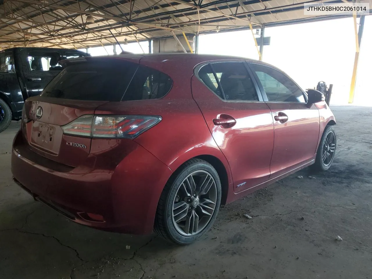 2012 Lexus Ct 200 VIN: JTHKD5BH0C2061014 Lot: 72745964