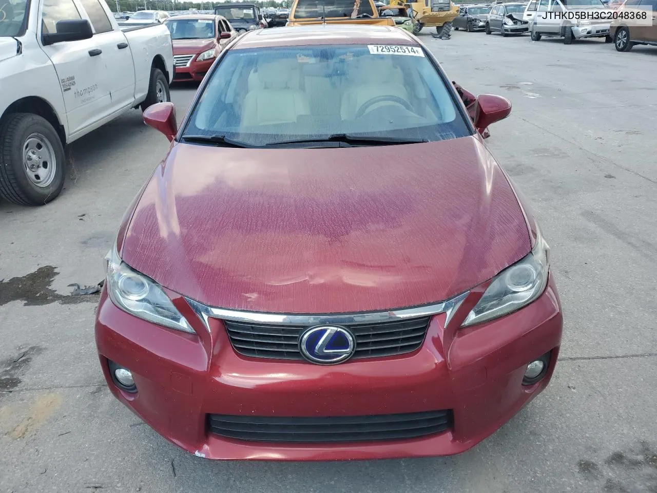 2012 Lexus Ct 200 VIN: JTHKD5BH3C2048368 Lot: 72952514