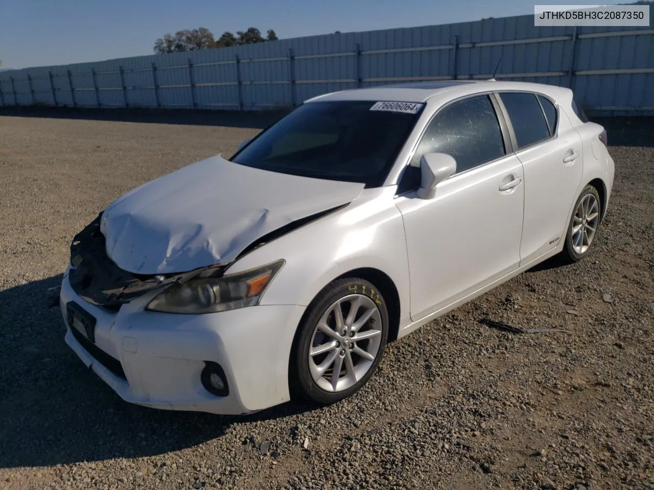 2012 Lexus Ct 200 VIN: JTHKD5BH3C2087350 Lot: 76606064