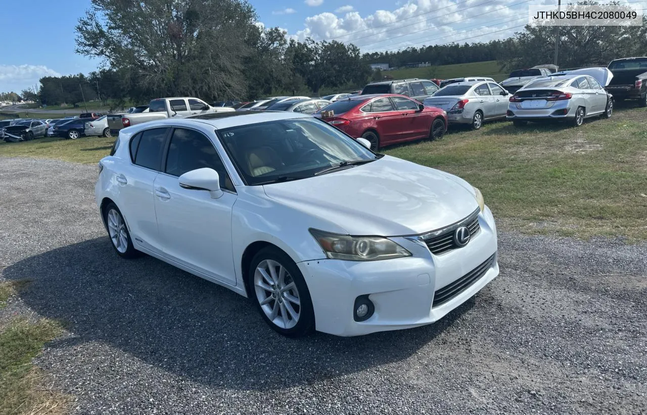 2012 Lexus Ct 200 VIN: JTHKD5BH4C2080049 Lot: 80991704