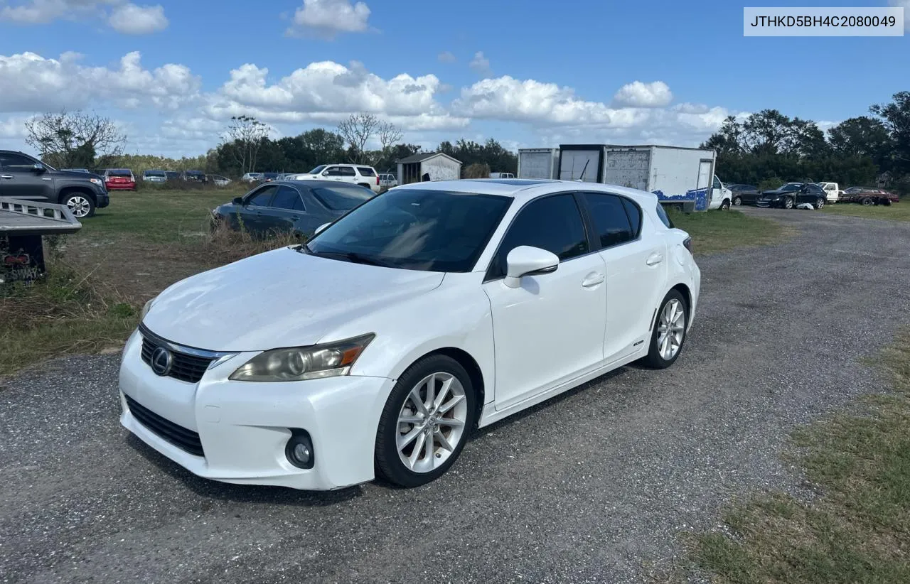 2012 Lexus Ct 200 VIN: JTHKD5BH4C2080049 Lot: 80991704