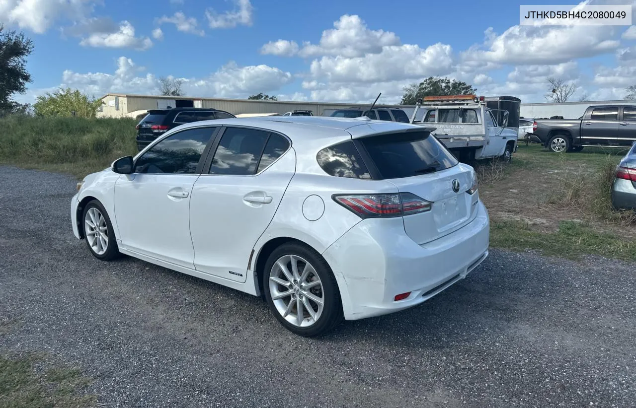 2012 Lexus Ct 200 VIN: JTHKD5BH4C2080049 Lot: 80991704