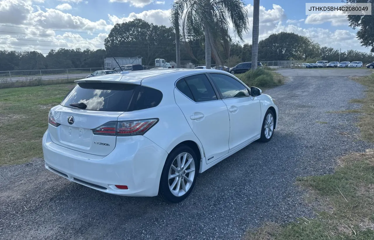 2012 Lexus Ct 200 VIN: JTHKD5BH4C2080049 Lot: 80991704