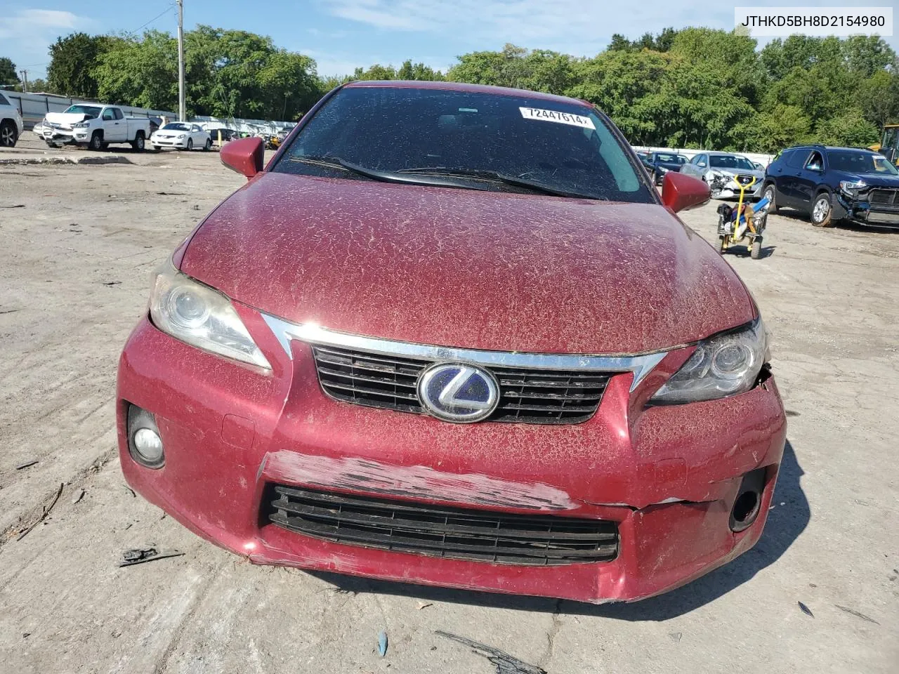 2013 Lexus Ct 200 VIN: JTHKD5BH8D2154980 Lot: 72447614