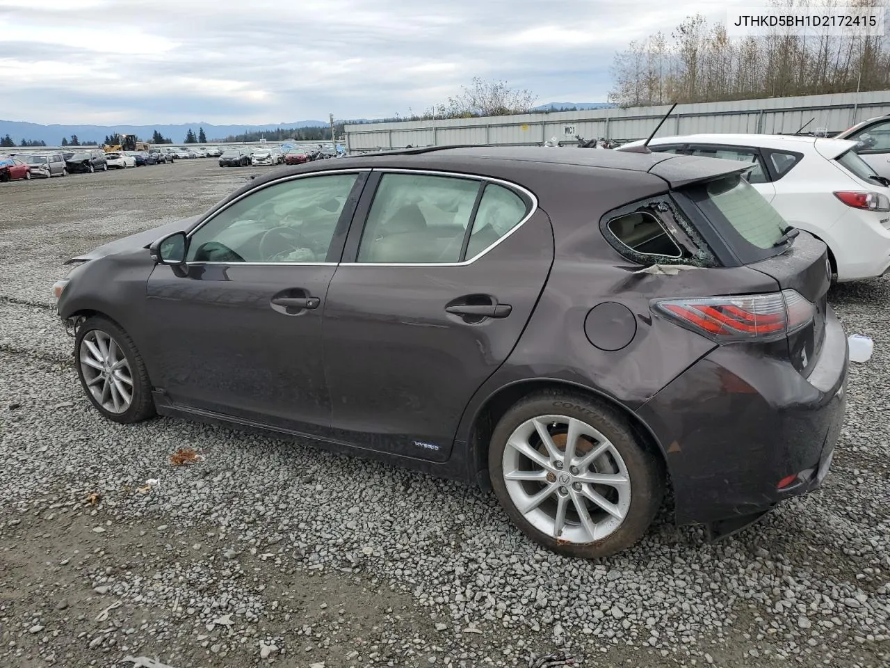 2013 Lexus Ct 200 VIN: JTHKD5BH1D2172415 Lot: 78422284