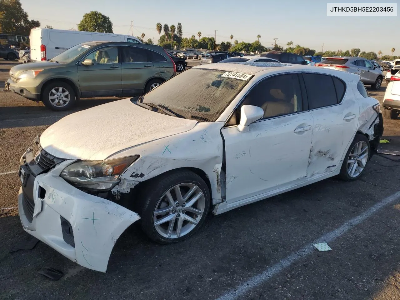 2014 Lexus Ct 200 VIN: JTHKD5BH5E2203456 Lot: 72741584