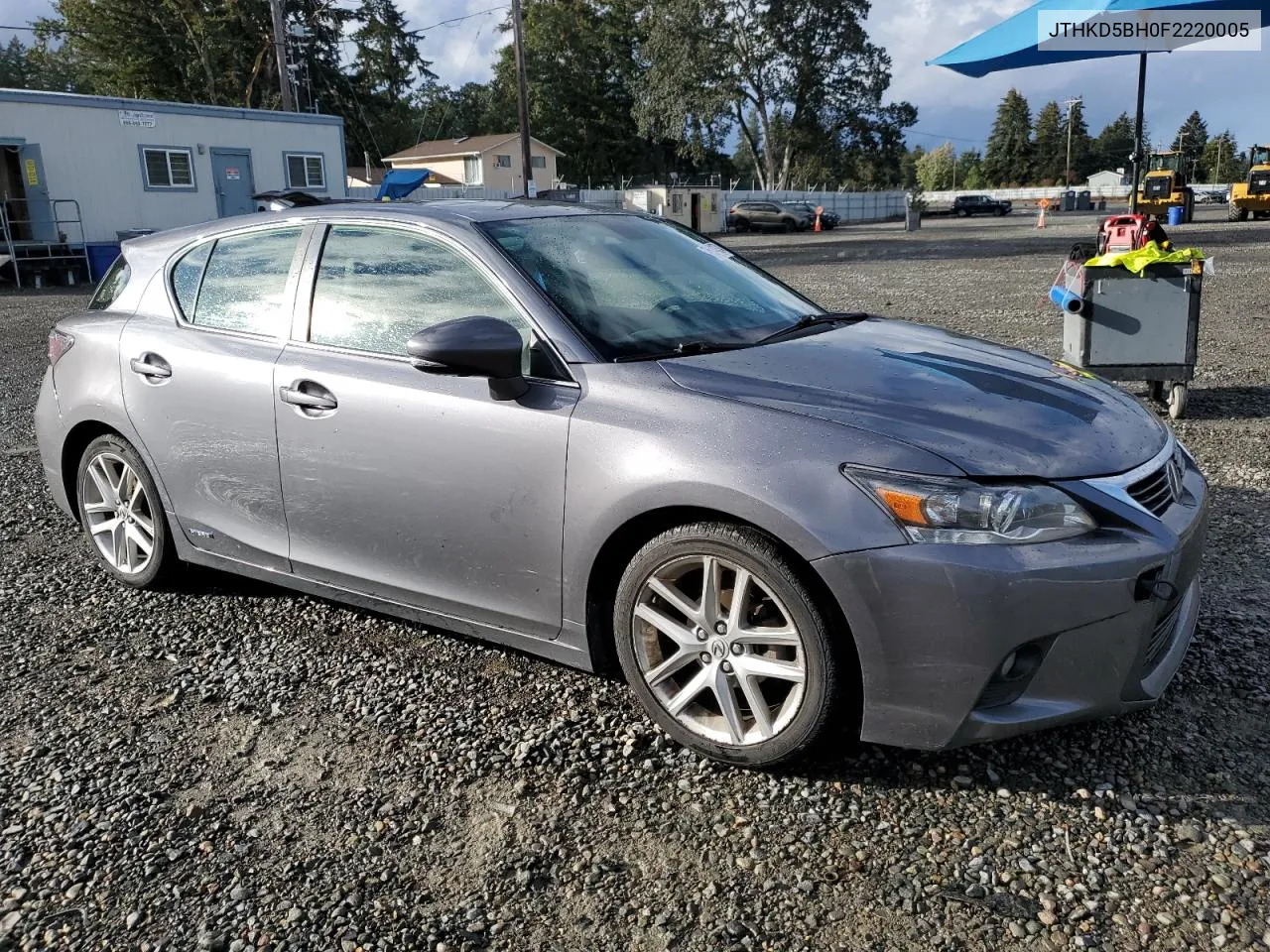 2015 Lexus Ct 200 VIN: JTHKD5BH0F2220005 Lot: 75041374