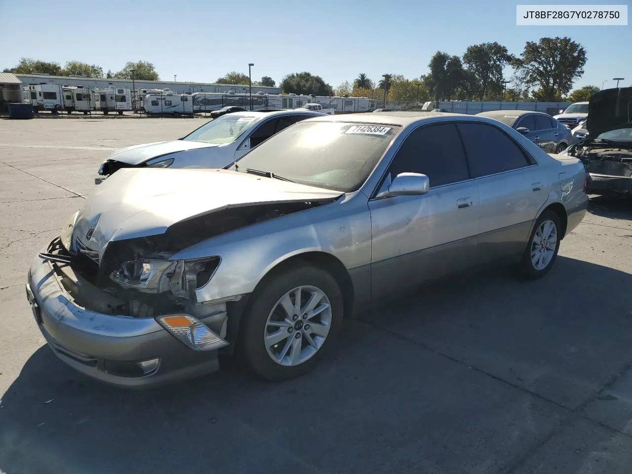 2000 Lexus Es 300 VIN: JT8BF28G7Y0278750 Lot: 71426384