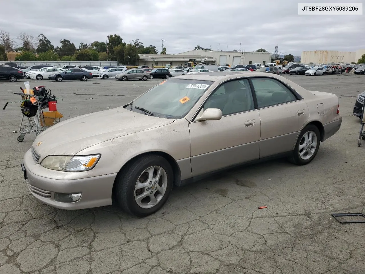 2000 Lexus Es 300 VIN: JT8BF28GXY5089206 Lot: 72014004