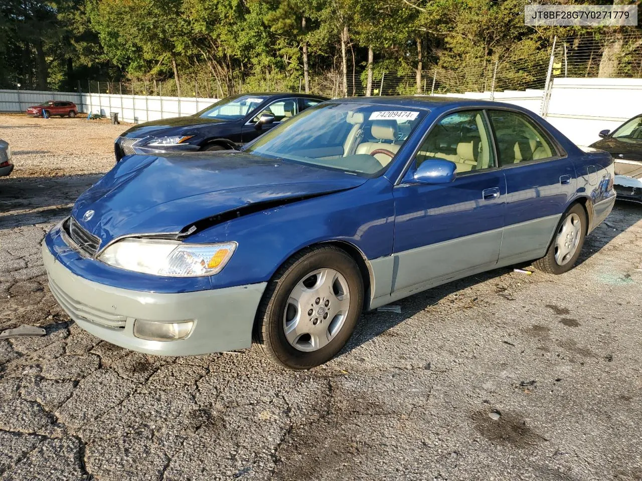 2000 Lexus Es 300 VIN: JT8BF28G7Y0271779 Lot: 74209474