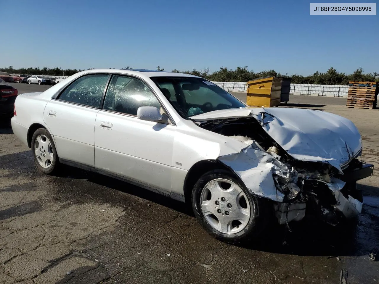 2000 Lexus Es 300 VIN: JT8BF28G4Y5098998 Lot: 77220764