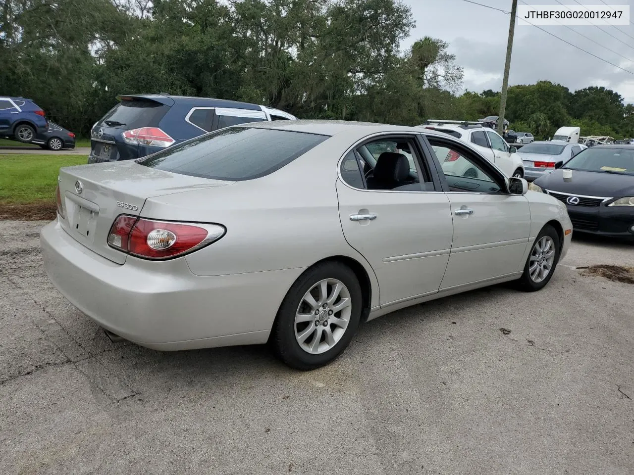 2002 Lexus Es 300 VIN: JTHBF30G020012947 Lot: 74689514