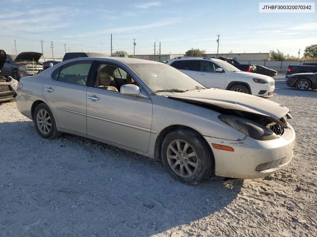 2002 Lexus Es 300 VIN: JTHBF30G320070342 Lot: 78106144