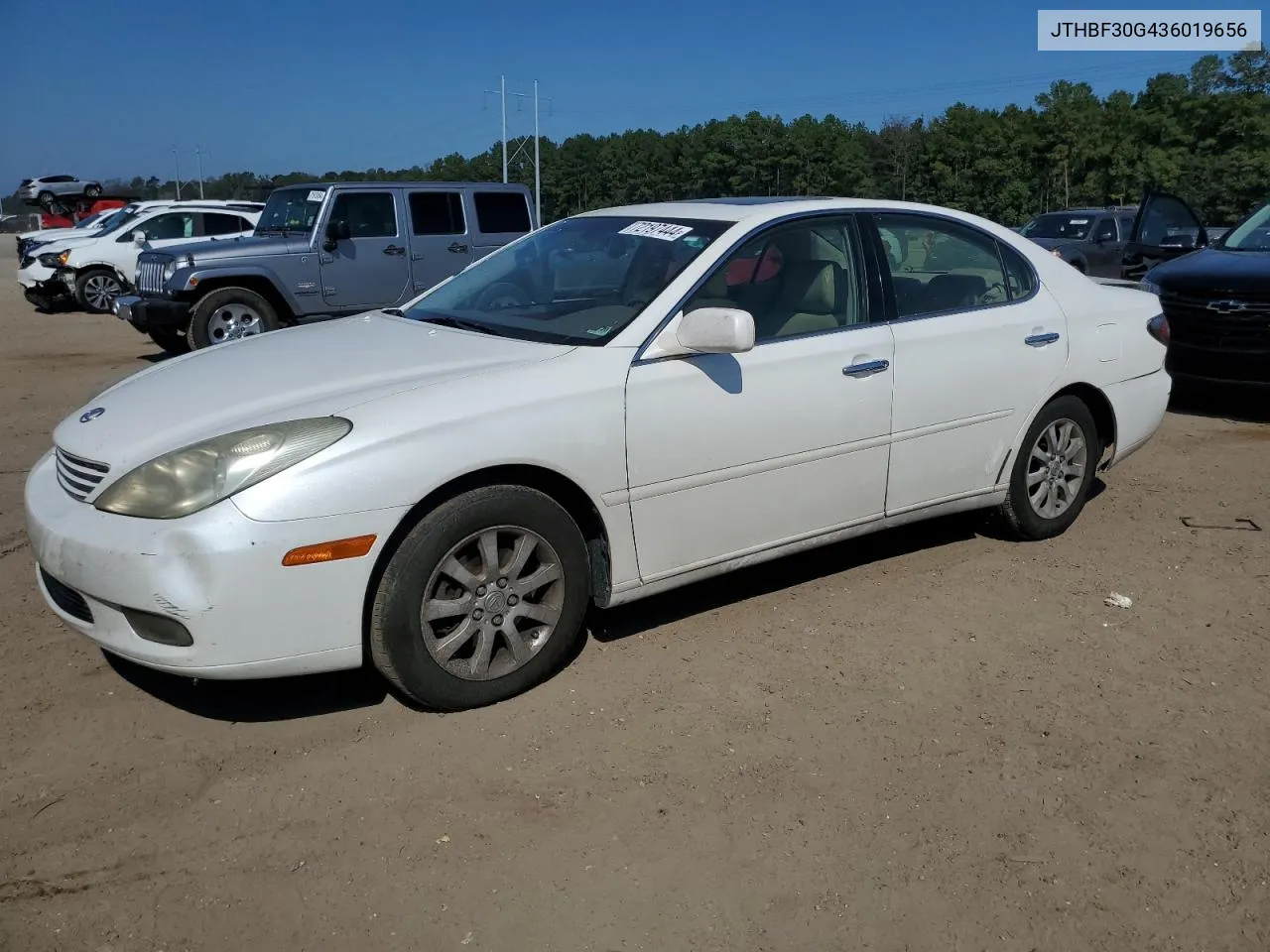 2003 Lexus Es 300 VIN: JTHBF30G436019656 Lot: 72197444