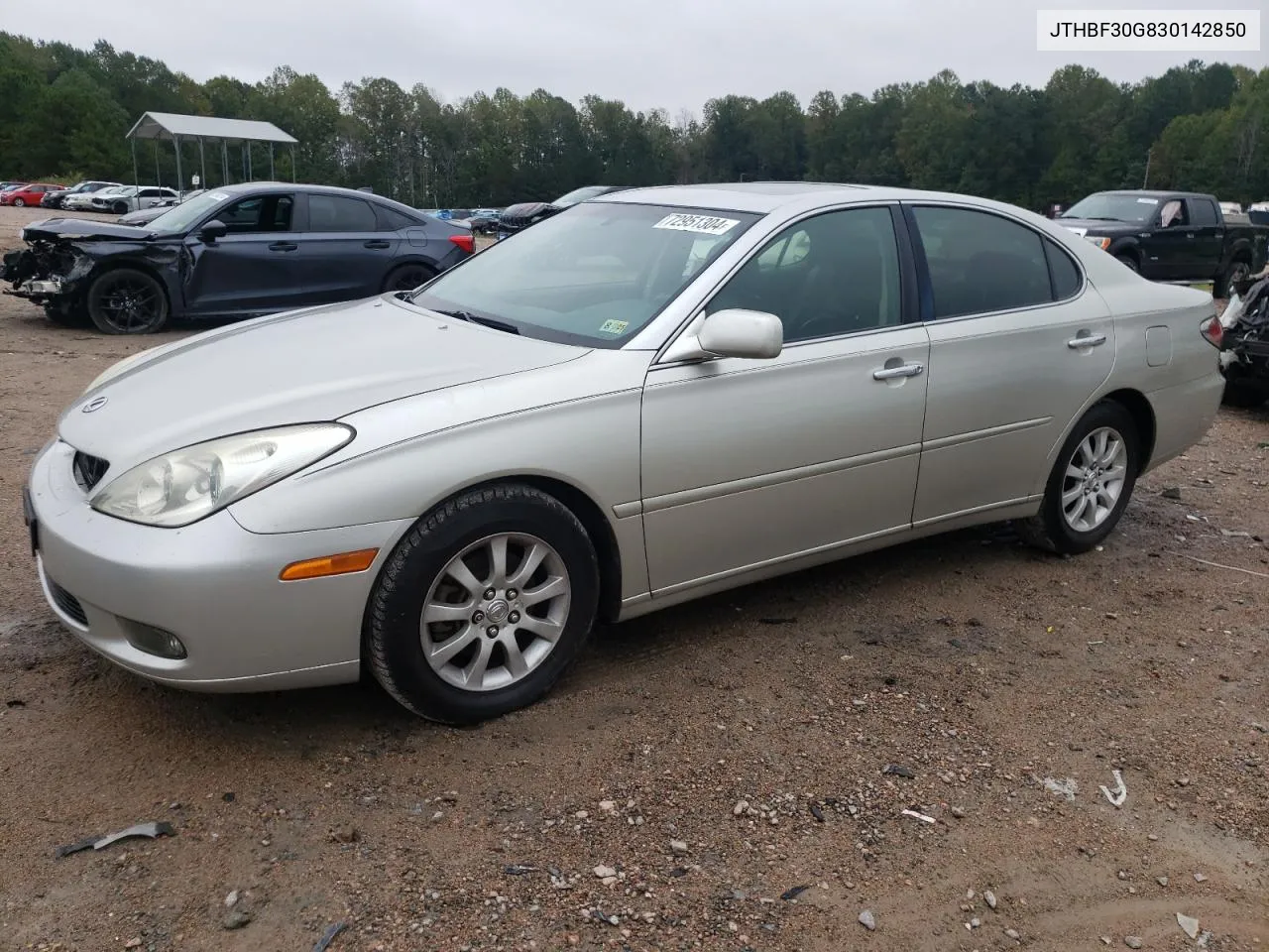 2003 Lexus Es 300 VIN: JTHBF30G830142850 Lot: 72951304